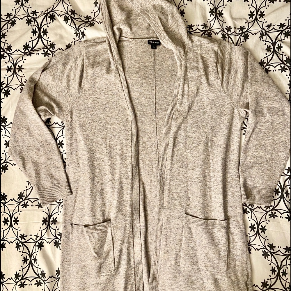 Torrid Super Soft Plush Cardigan w/hood & pockets